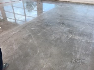 Before and After Polish Concrete Flooring installation process in Michigan